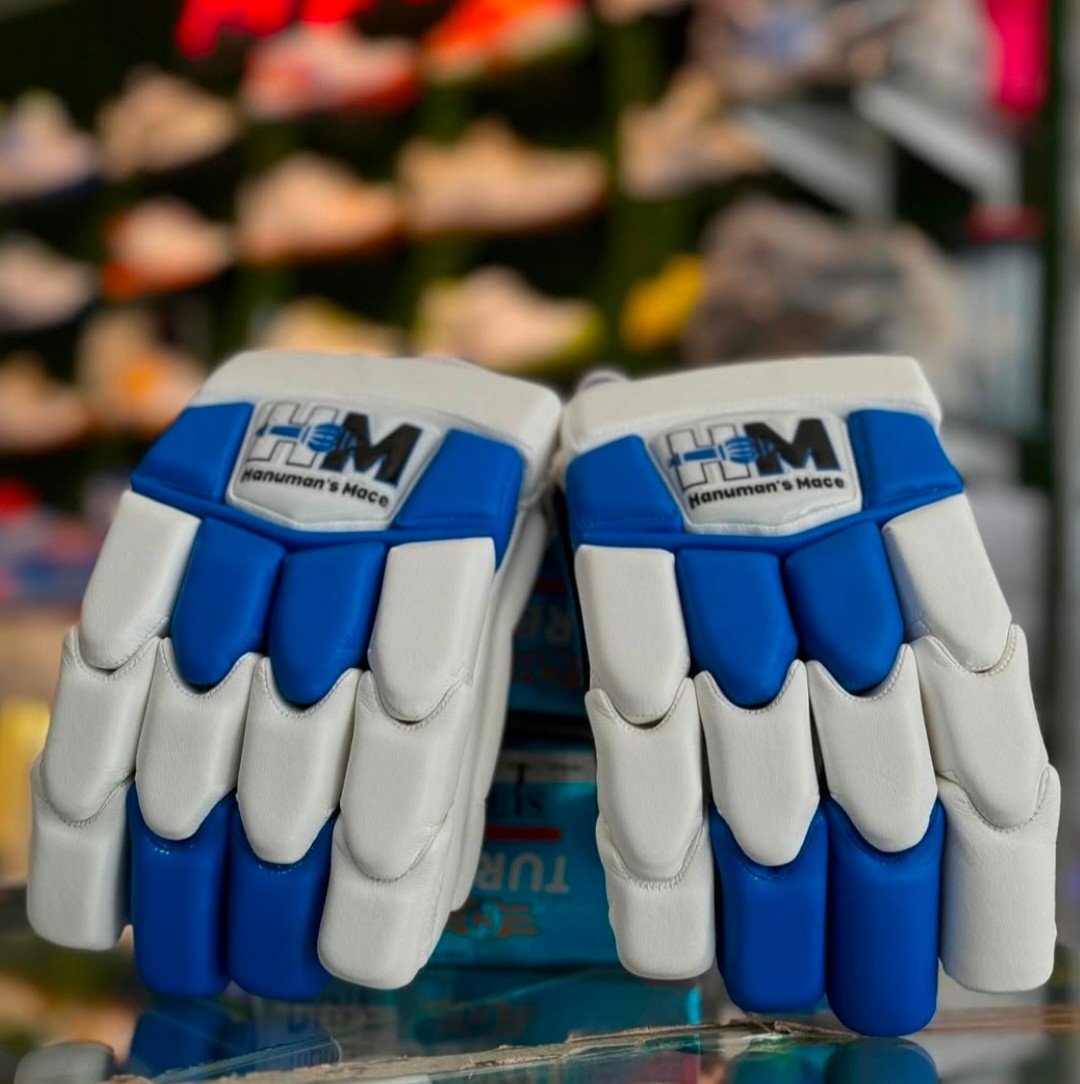 blue & white classic batting gloves